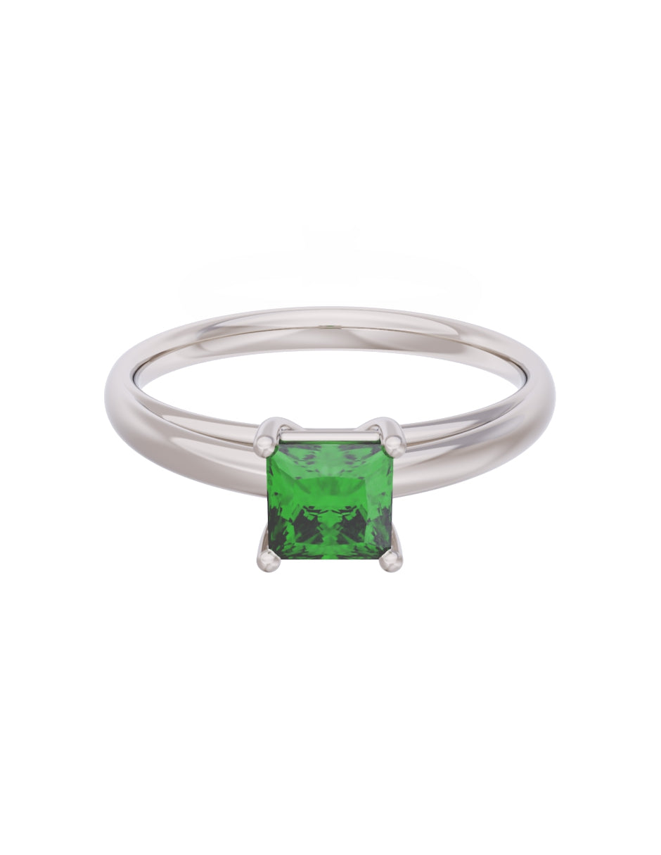 Anillo de Compromiso Eternidad de Oro 14k Zirconia Verde ZV8564-3