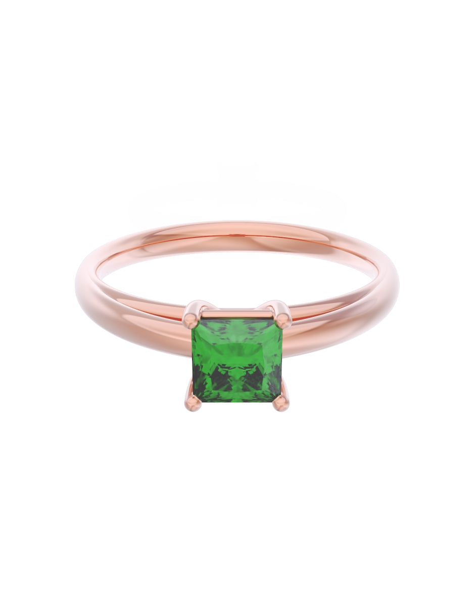 Anillo de Compromiso Eternidad de Oro 14k Zirconia Verde ZV8564-5