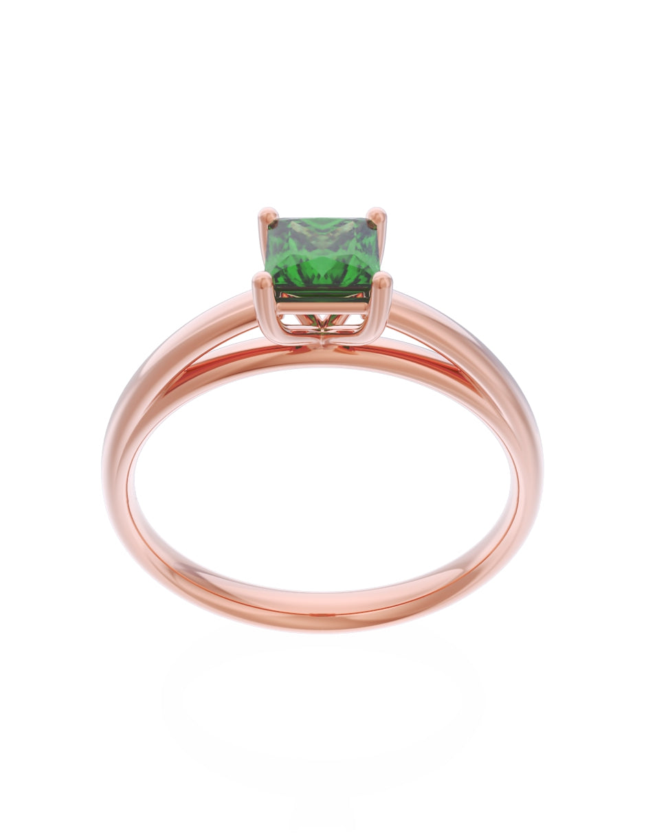 Anillo de Compromiso Eternidad de Oro 14k Zirconia Verde ZV8564-6