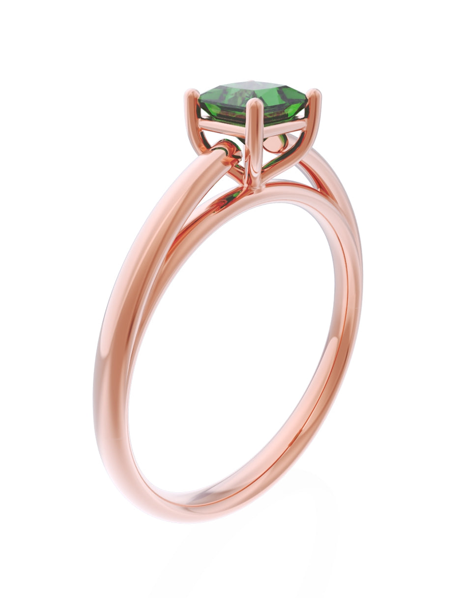 Anillo de Compromiso Eternidad de Oro 14k Zirconia Verde ZV8564-7