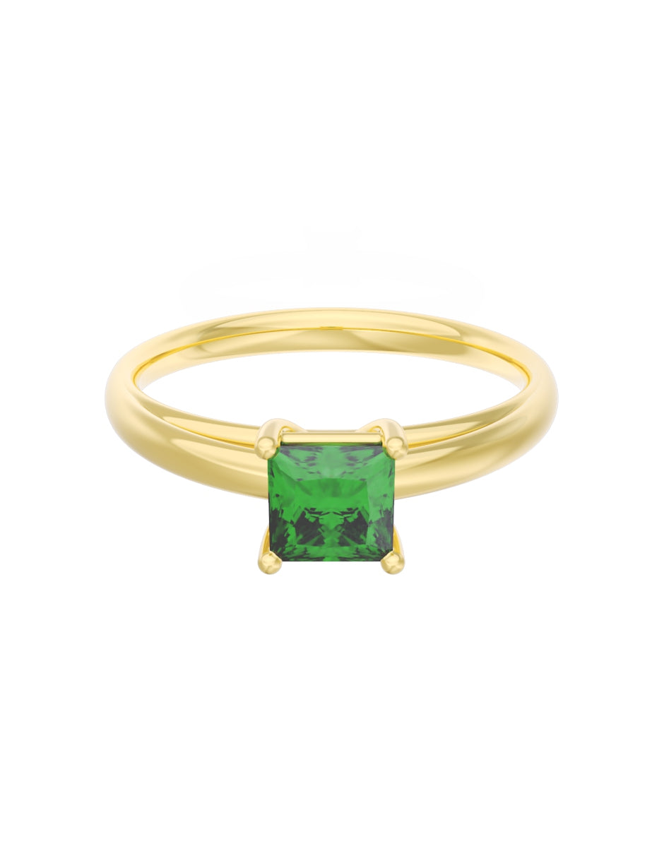 Anillo de Compromiso Eternidad de Oro 14k Zirconia Verde ZV8564