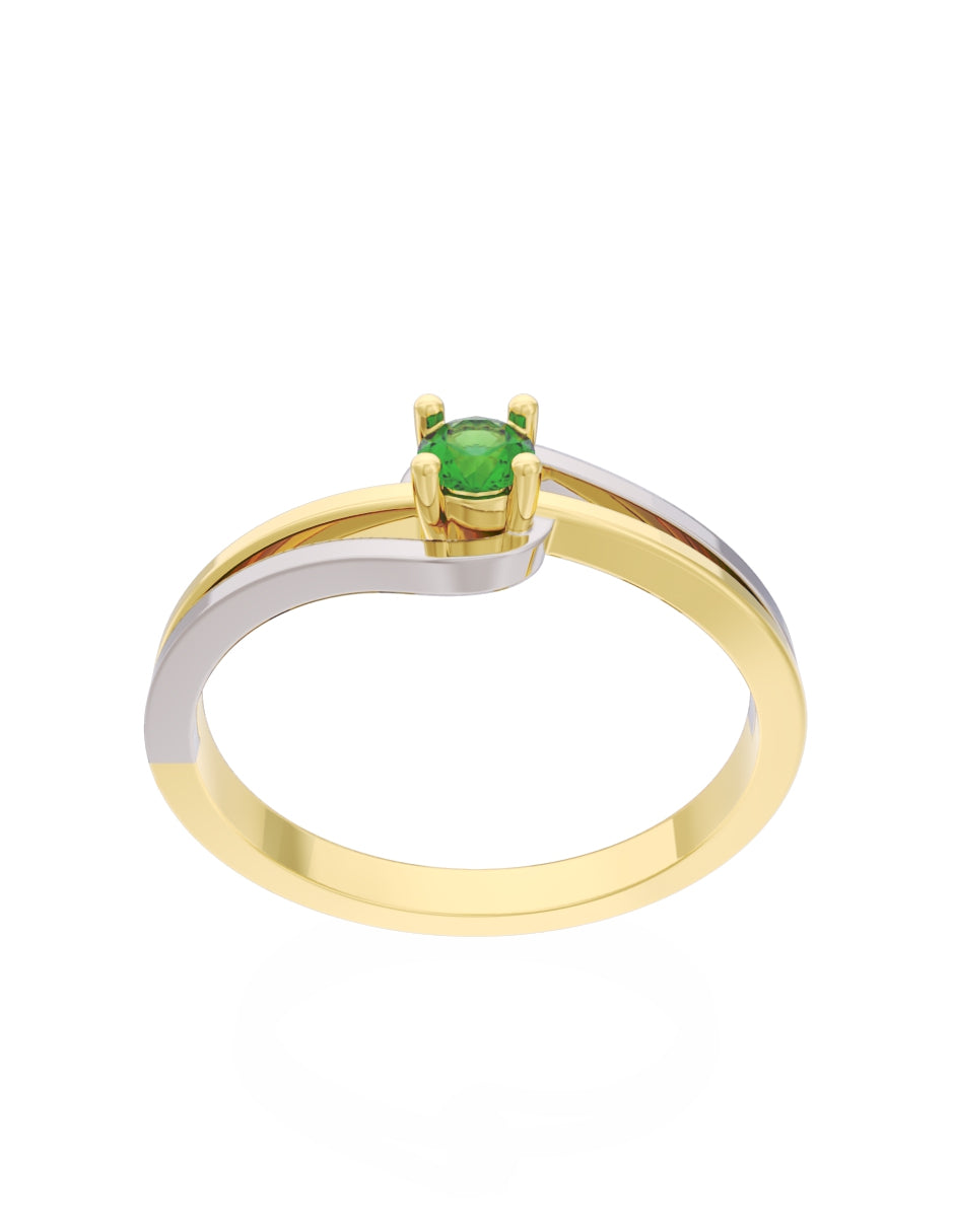 Anillo de Compromiso Eternidad de Oro 14k Zirconia Verde ZV8566-1