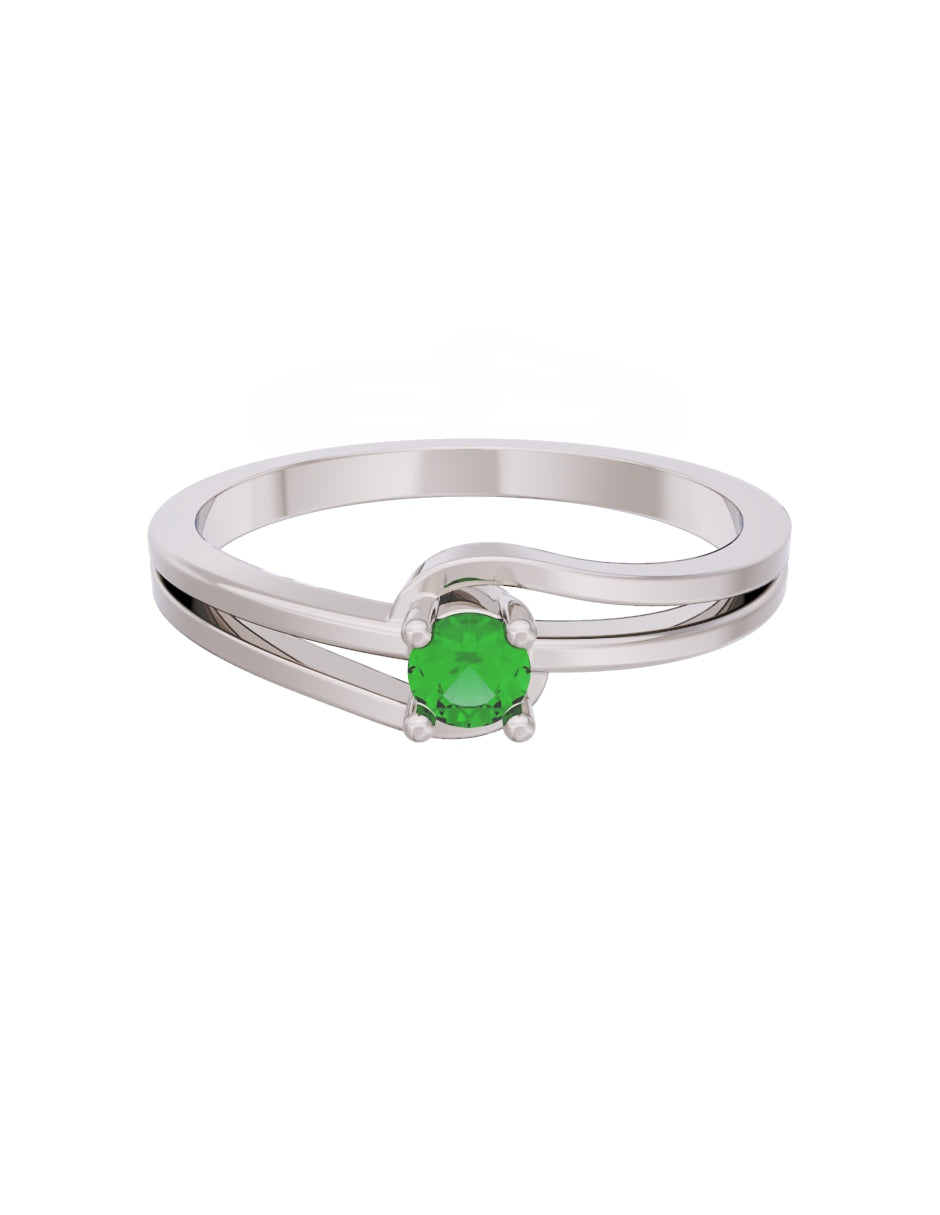 Anillo de Compromiso Eternidad de Oro 14k Zirconia Verde ZV8566-3