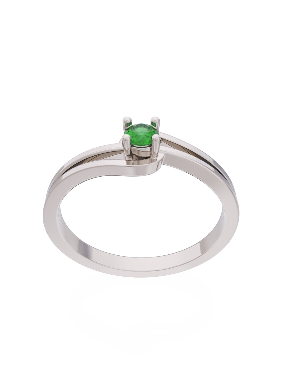Anillo de Compromiso Eternidad de Oro 14k Zirconia Verde ZV8566-4