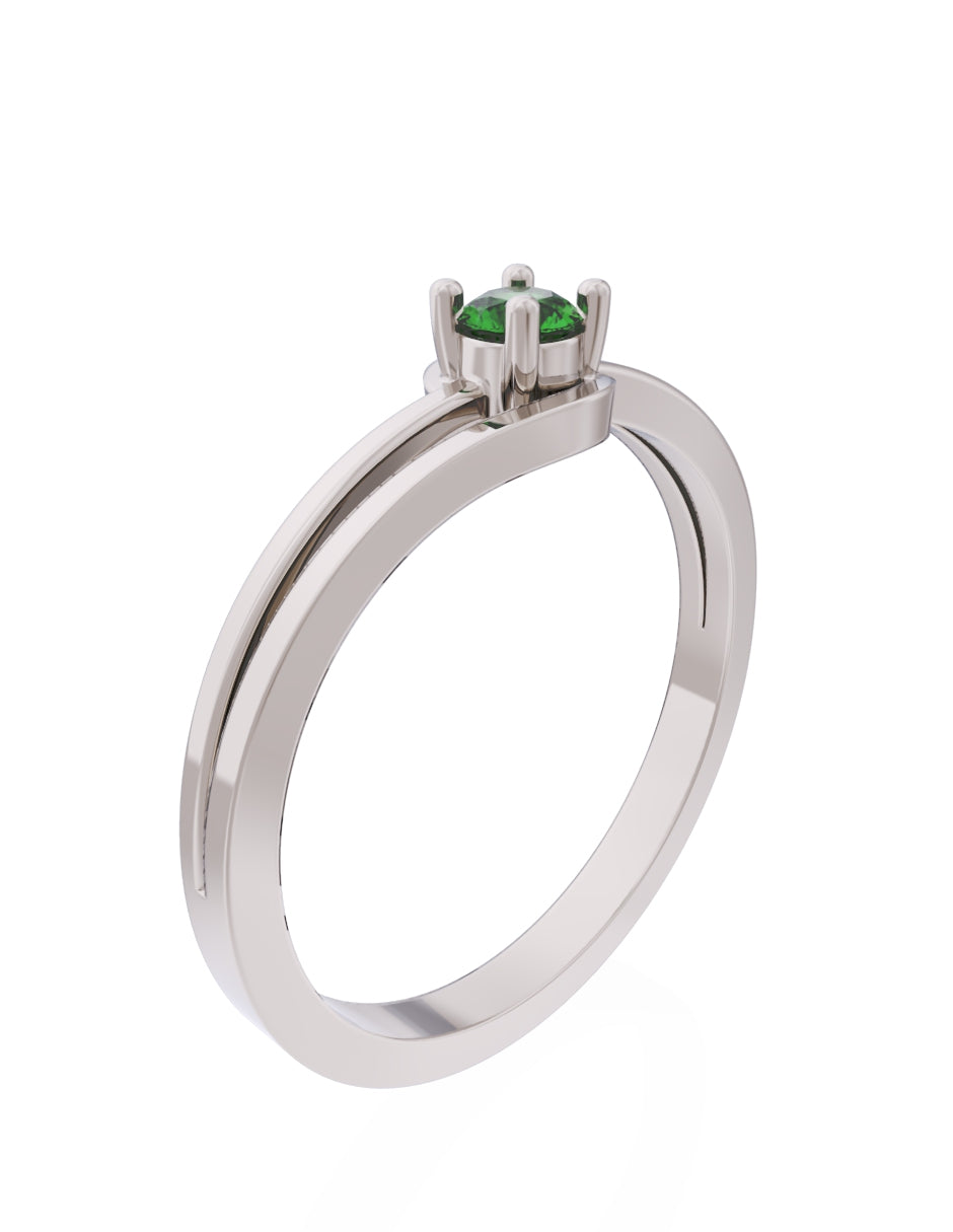 Anillo de Compromiso Eternidad de Oro 14k Zirconia Verde ZV8566-5