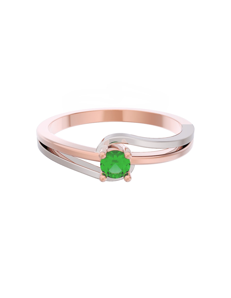 Anillo de Compromiso Eternidad de Oro 14k Zirconia Verde ZV8566-6