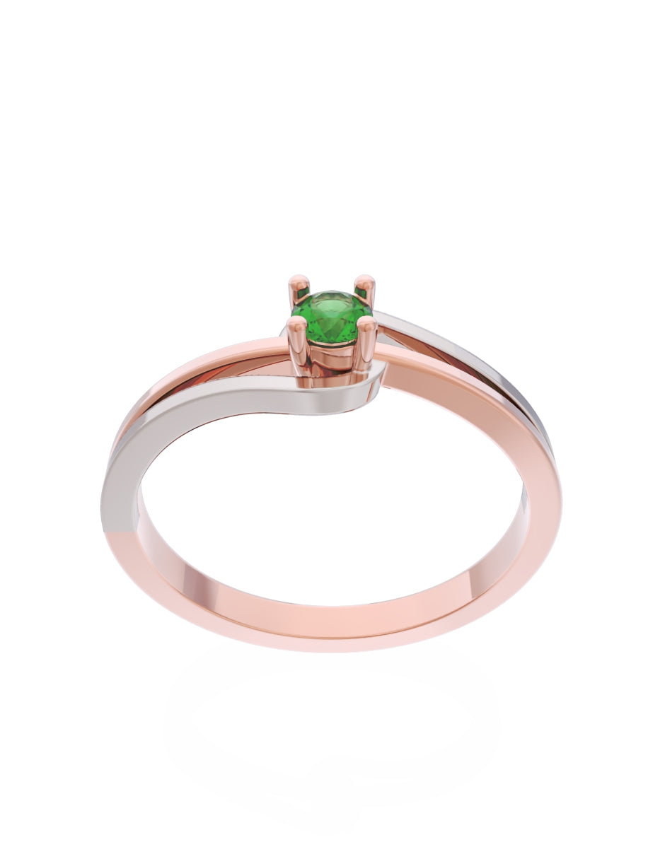Anillo de Compromiso Eternidad de Oro 14k Zirconia Verde ZV8566-7