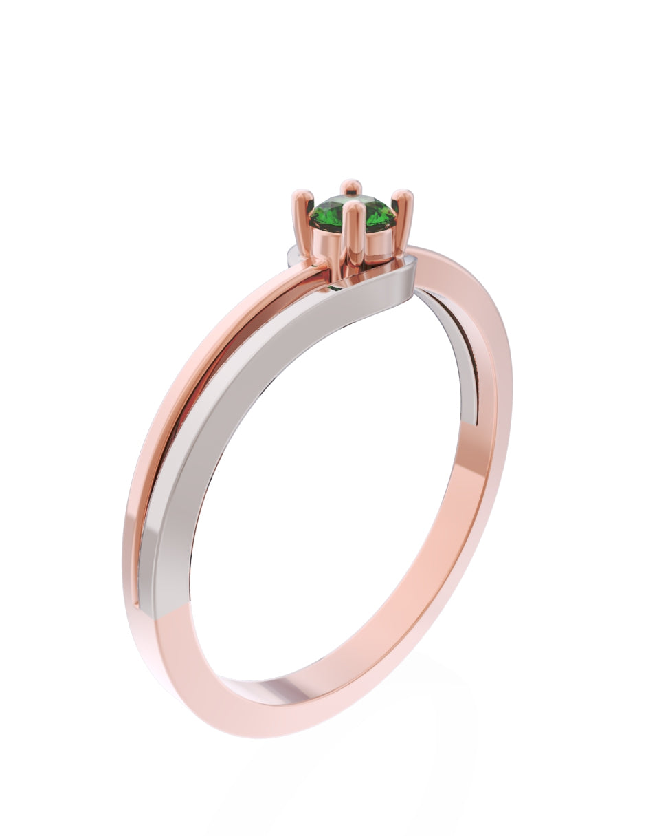 Anillo de Compromiso Eternidad de Oro 14k Zirconia Verde ZV8566-8