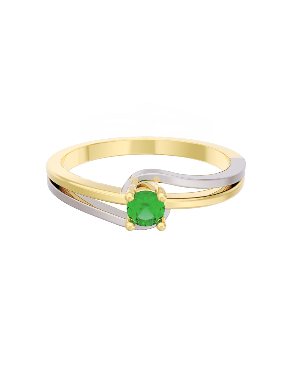 Anillo de Compromiso Eternidad de Oro 14k Zirconia Verde ZV8566