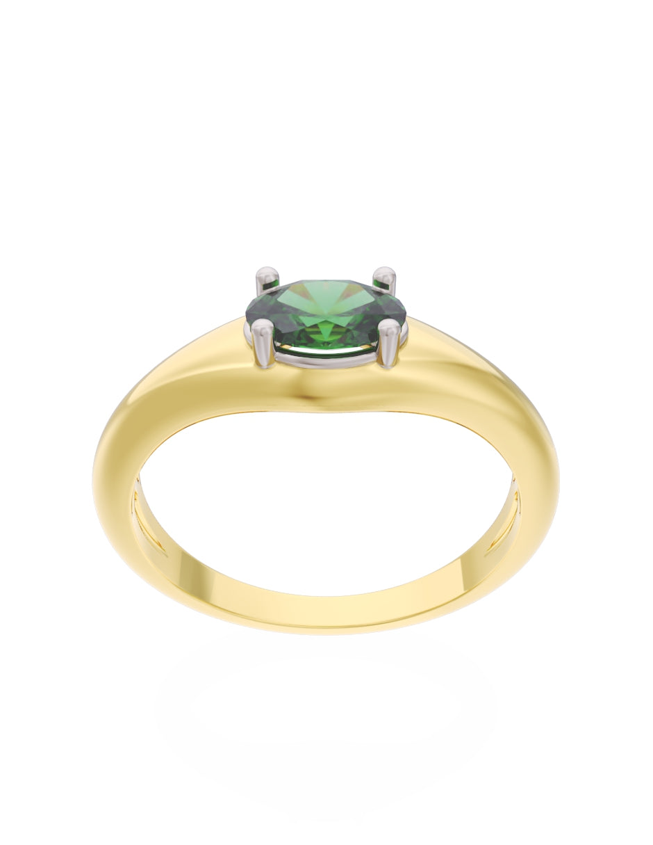 Anillo de Compromiso Eternidad de Oro 14k Zirconia Verde ZV8568-1