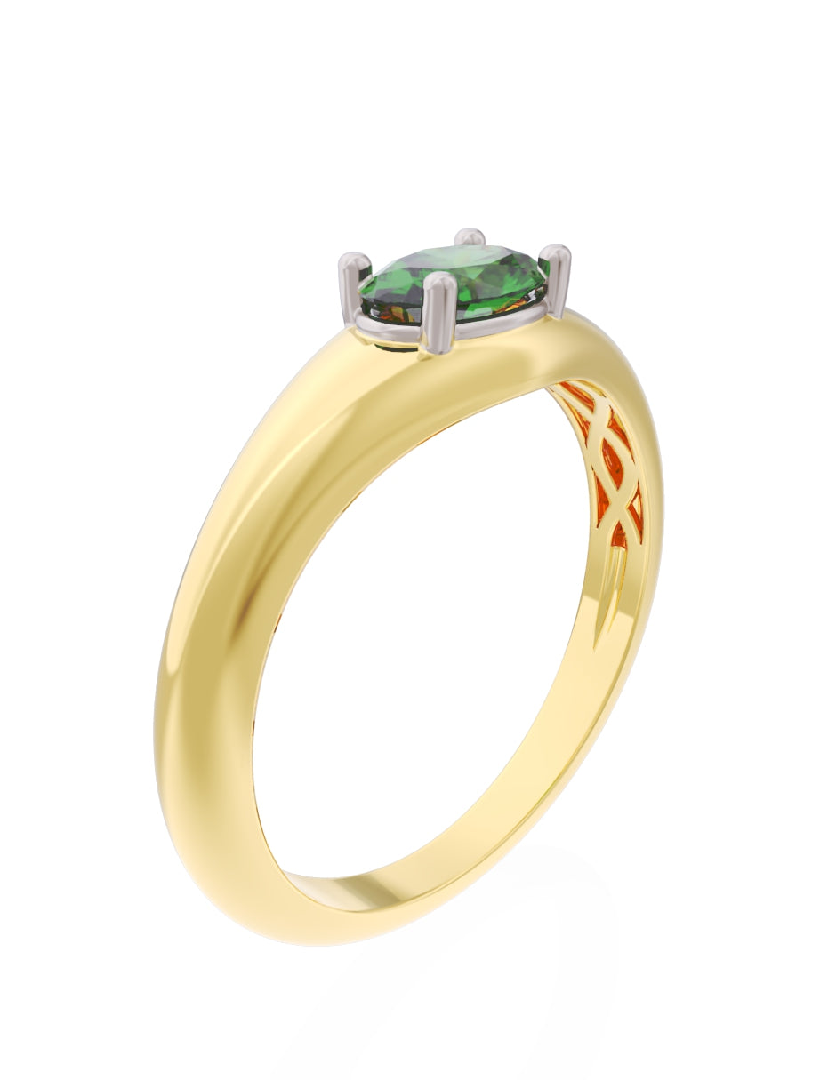 Anillo de Compromiso Eternidad de Oro 14k Zirconia Verde ZV8568-2
