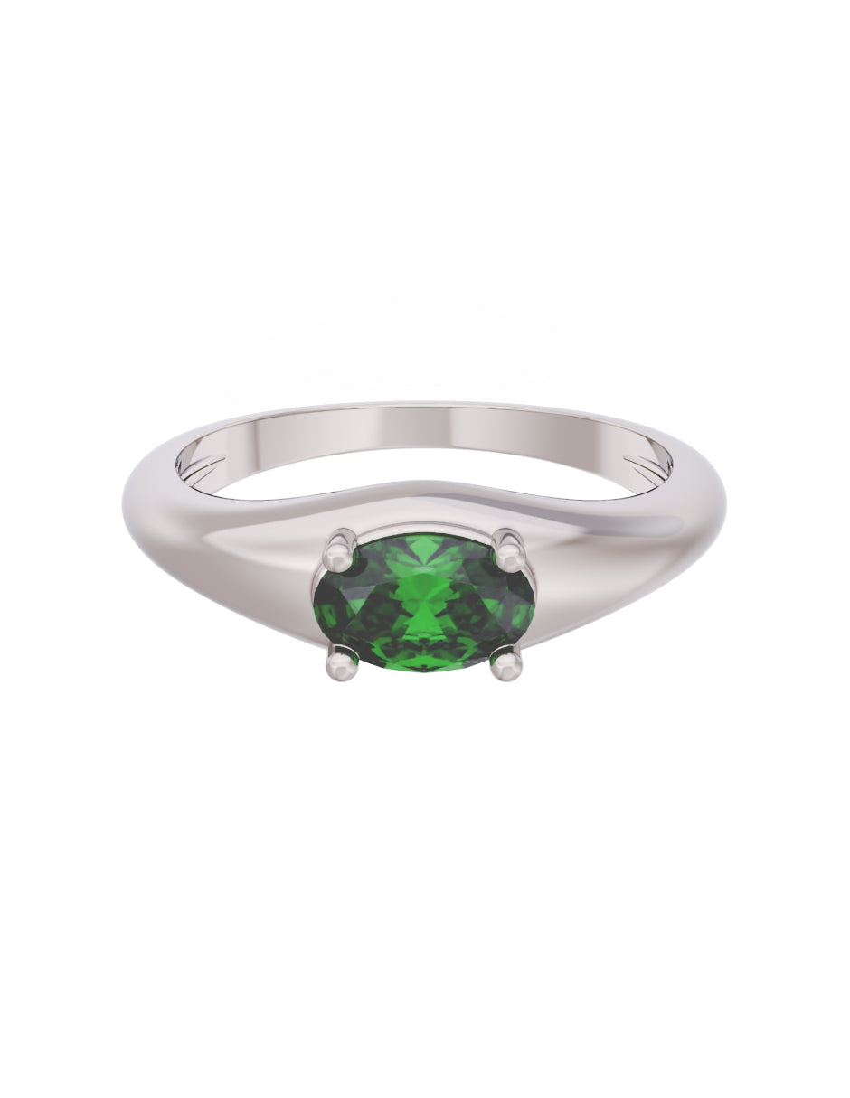 Anillo de Compromiso Eternidad de Oro 14k Zirconia Verde ZV8568-3