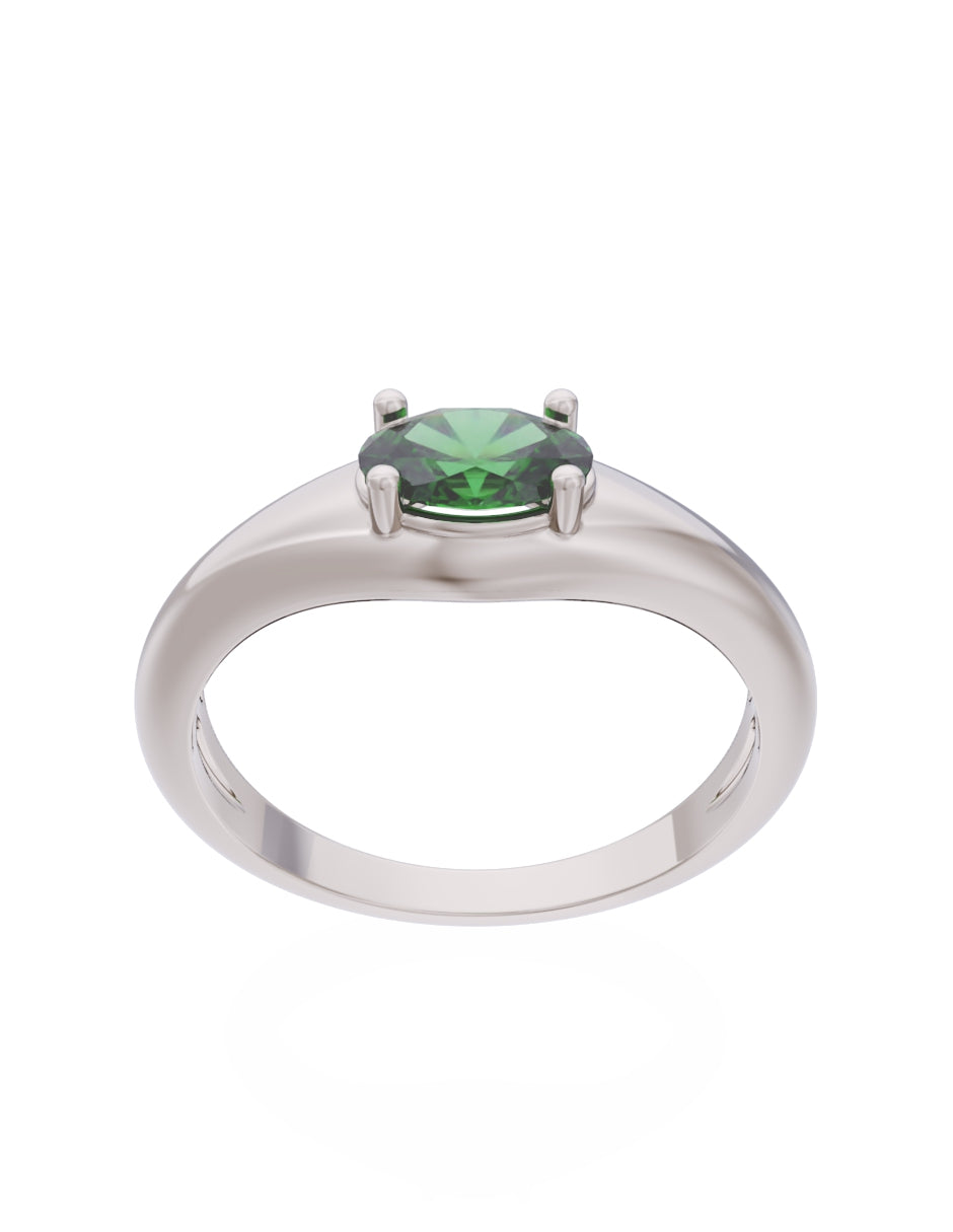 Anillo de Compromiso Eternidad de Oro 14k Zirconia Verde ZV8568-4