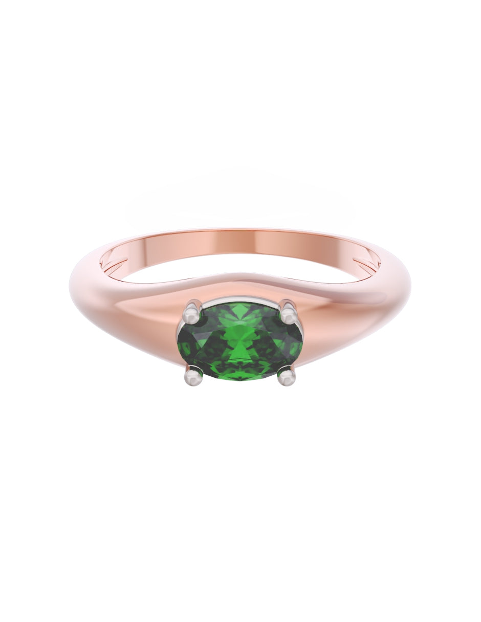 Anillo de Compromiso Eternidad de Oro 14k Zirconia Verde ZV8568-6