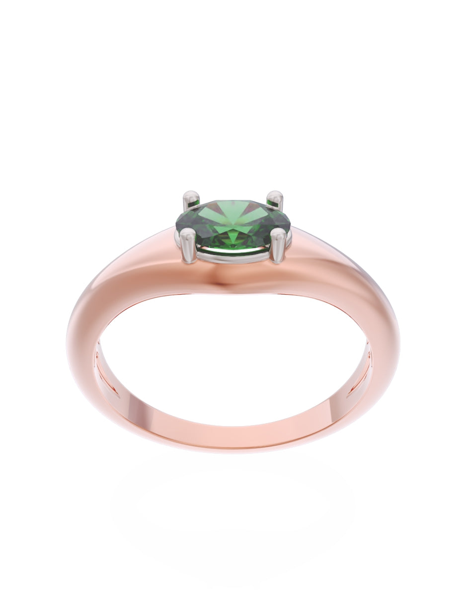 Anillo de Compromiso Eternidad de Oro 14k Zirconia Verde ZV8568-7