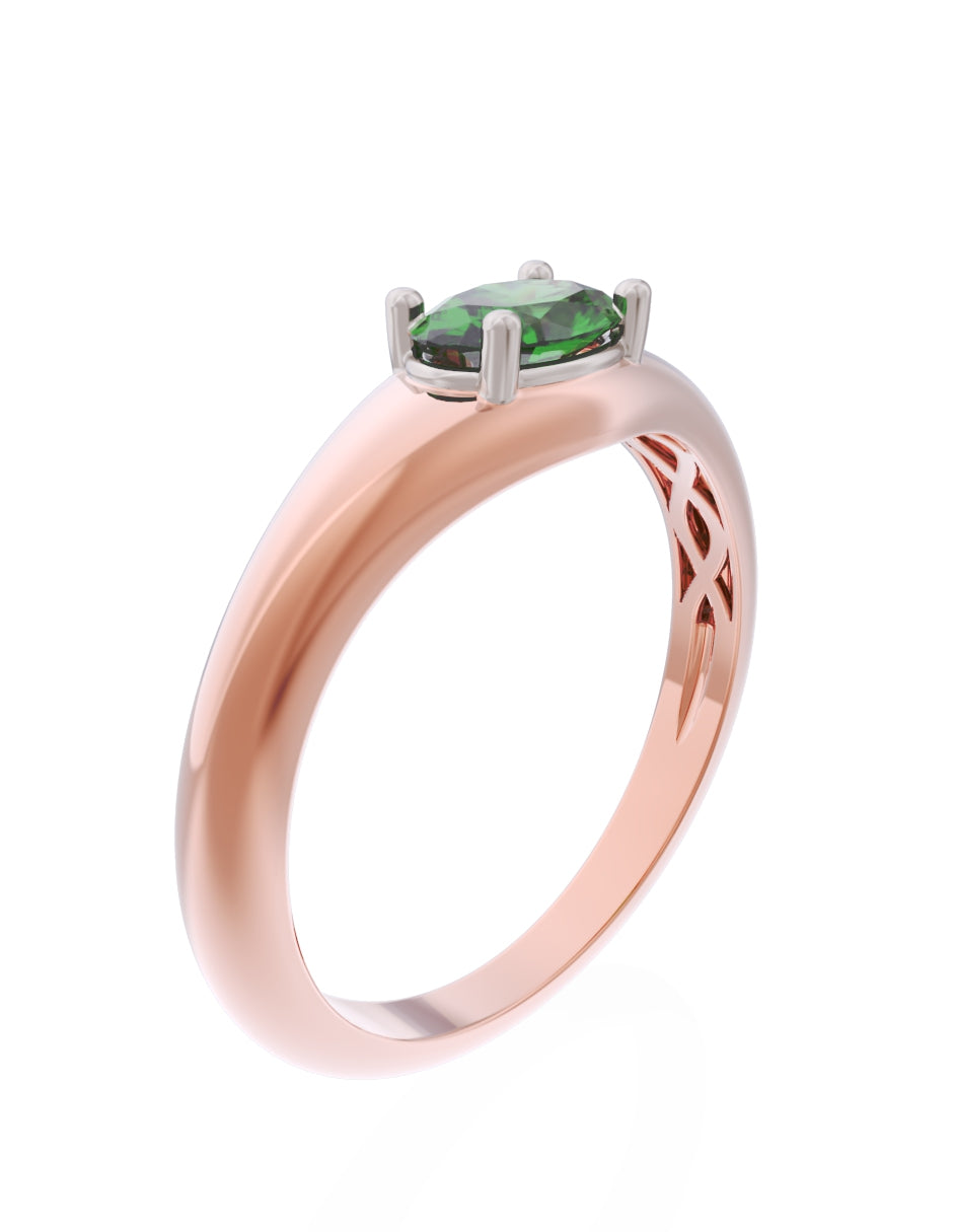 Anillo de Compromiso Eternidad de Oro 14k Zirconia Verde ZV8568-8