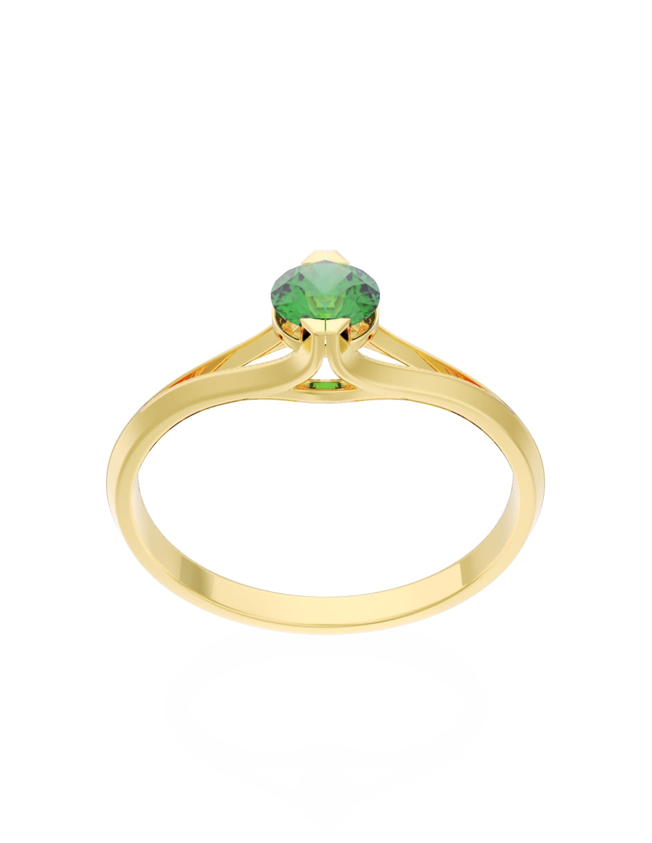 Anillo de Compromiso Eternidad de Oro 14k Zirconia Verde ZV8569-1
