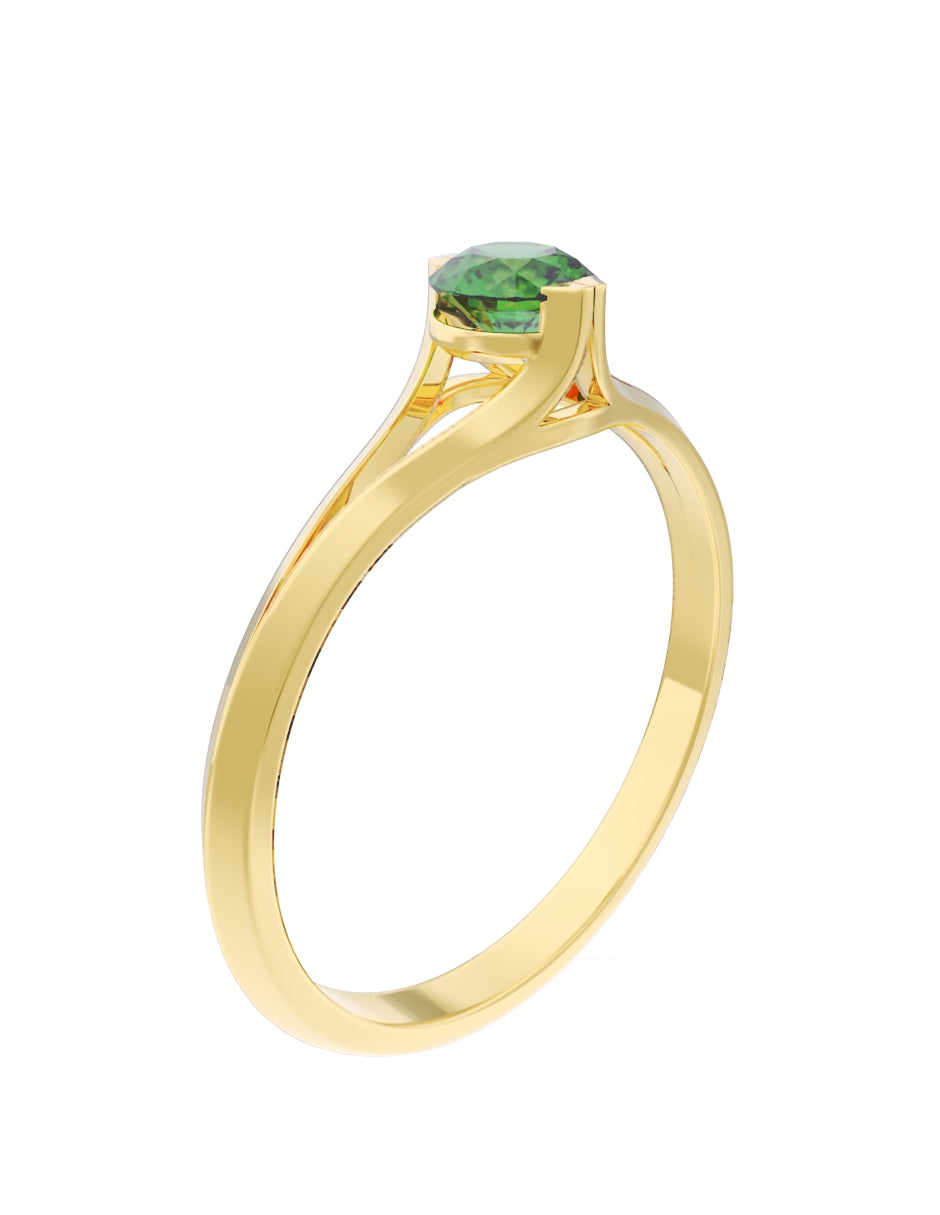 Anillo de Compromiso Eternidad de Oro 14k Zirconia Verde ZV8569-2