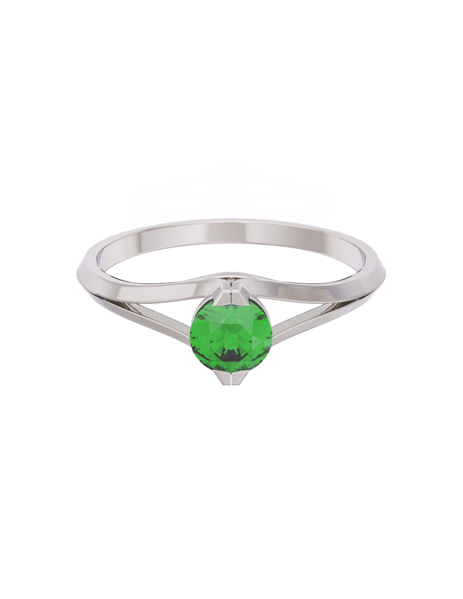 Anillo de Compromiso Eternidad de Oro 14k Zirconia Verde ZV8569-3