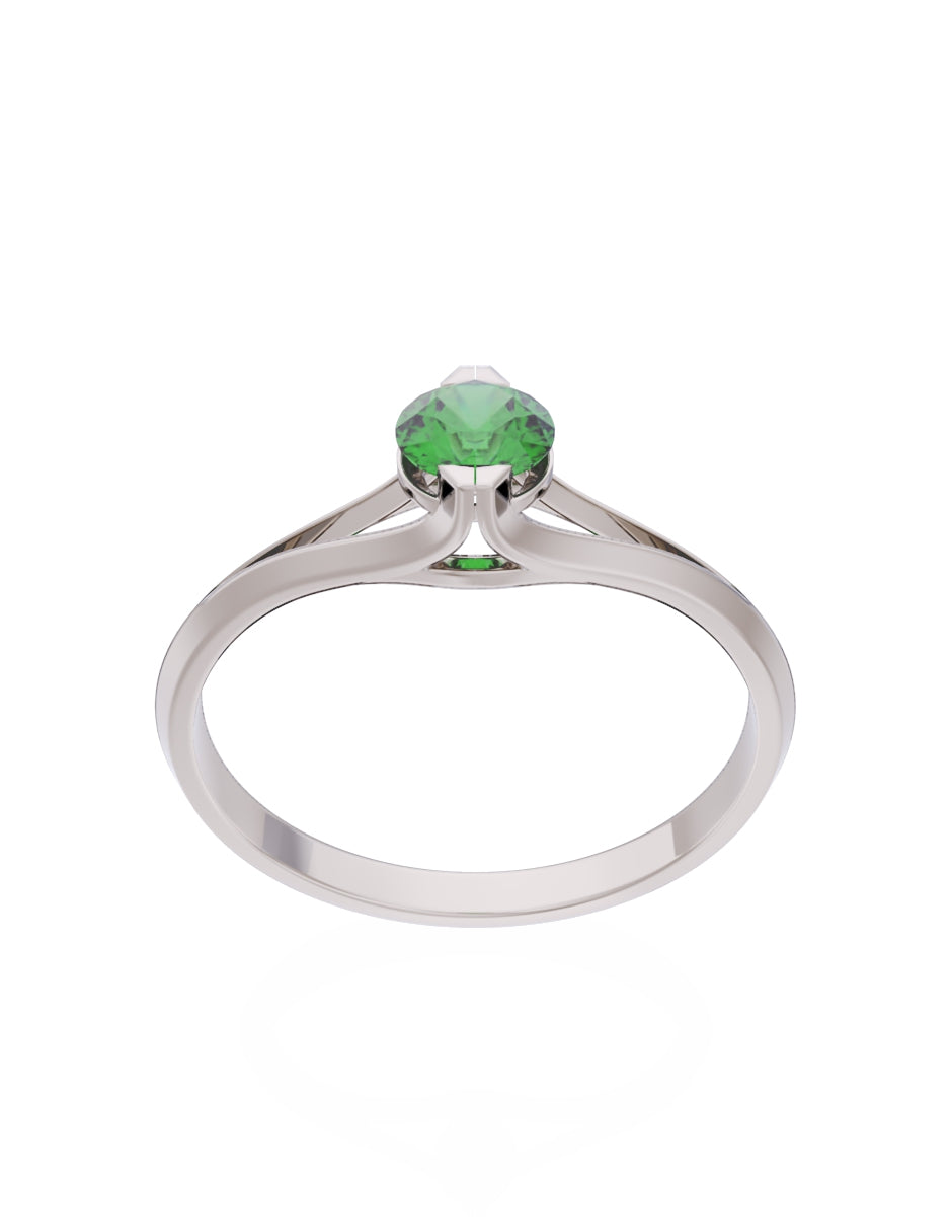 Anillo de Compromiso Eternidad de Oro 14k Zirconia Verde ZV8569-4