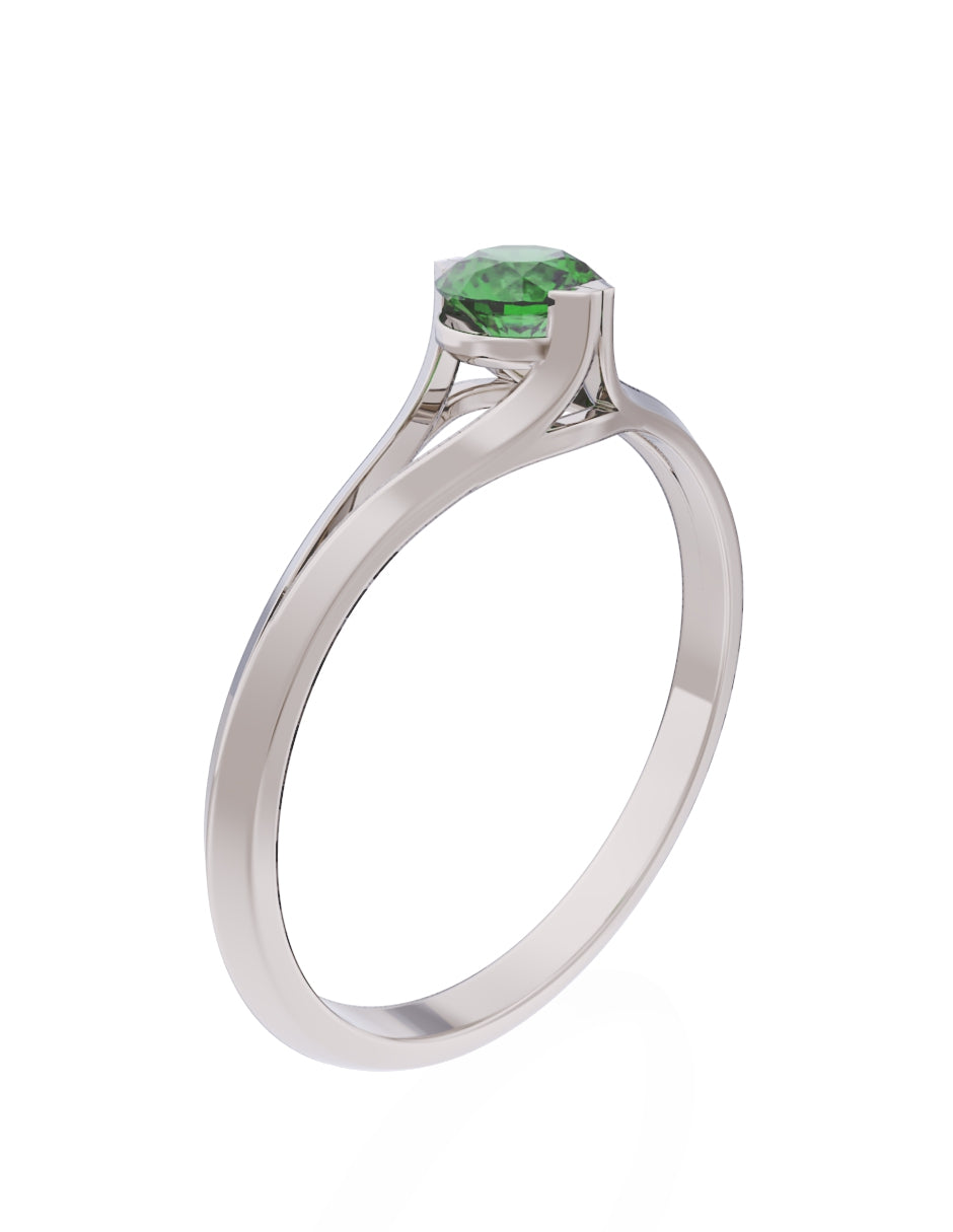 Anillo de Compromiso Eternidad de Oro 14k Zirconia Verde ZV8569-5