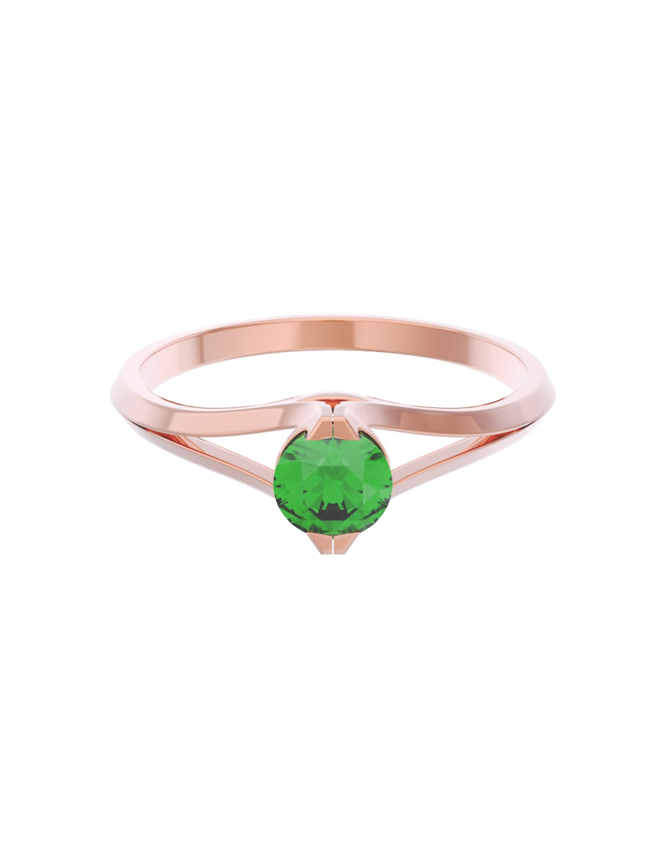 Anillo de Compromiso Eternidad de Oro 14k Zirconia Verde ZV8569-6