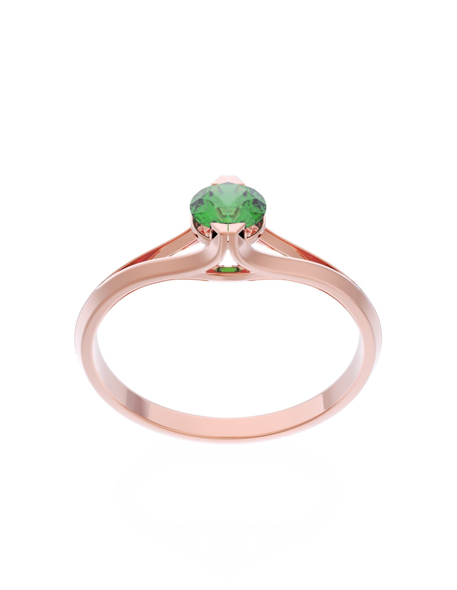 Anillo de Compromiso Eternidad de Oro 14k Zirconia Verde ZV8569-7