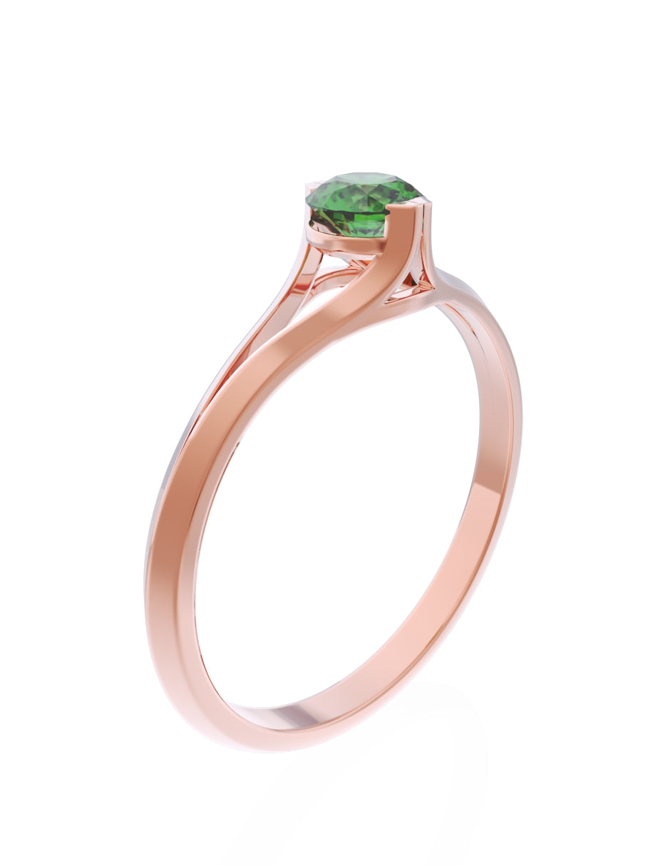 Anillo de Compromiso Eternidad de Oro 14k Zirconia Verde ZV8569-8