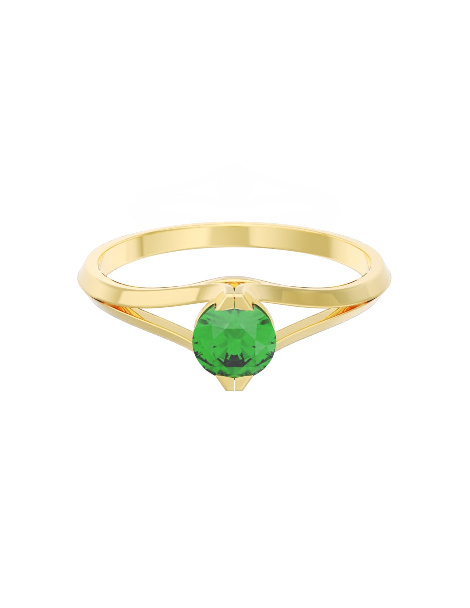 Anillo de Compromiso Eternidad de Oro 14k Zirconia Verde ZV8569