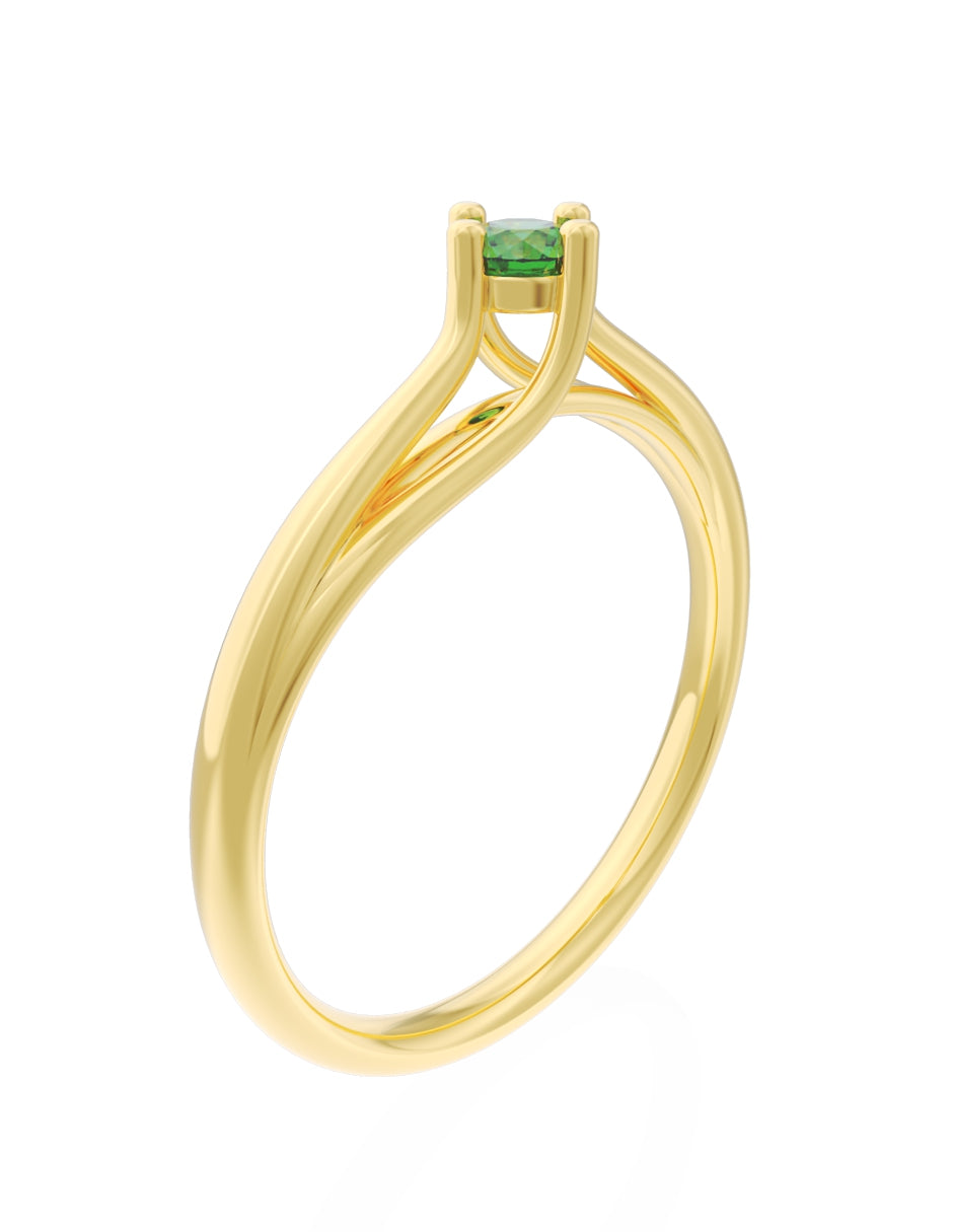 Anillo de Compromiso Eternidad de Oro 14k Zirconia Verde ZV8571-2