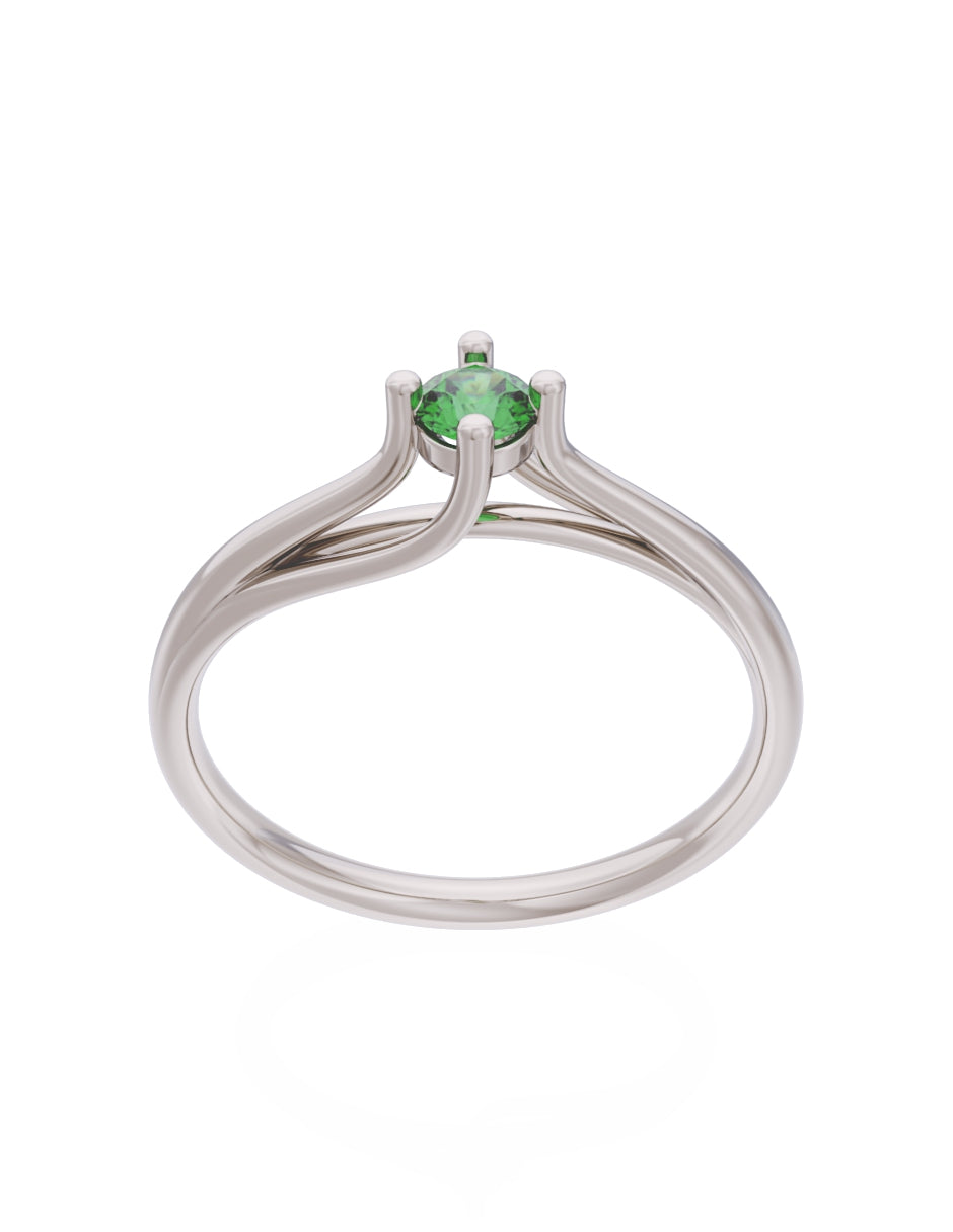 Anillo de Compromiso Eternidad de Oro 14k Zirconia Verde ZV8571-4