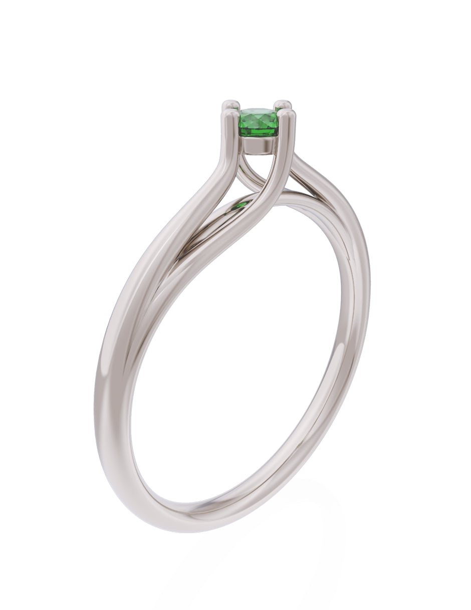 Anillo de Compromiso Eternidad de Oro 14k Zirconia Verde ZV8571-5