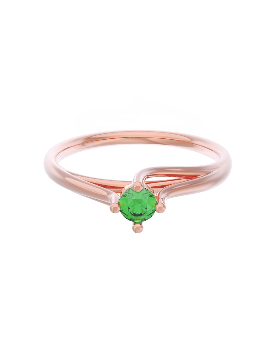 Anillo de Compromiso Eternidad de Oro 14k Zirconia Verde ZV8571-6