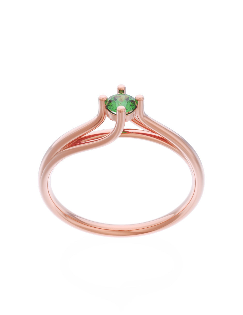 Anillo de Compromiso Eternidad de Oro 14k Zirconia Verde ZV8571-7