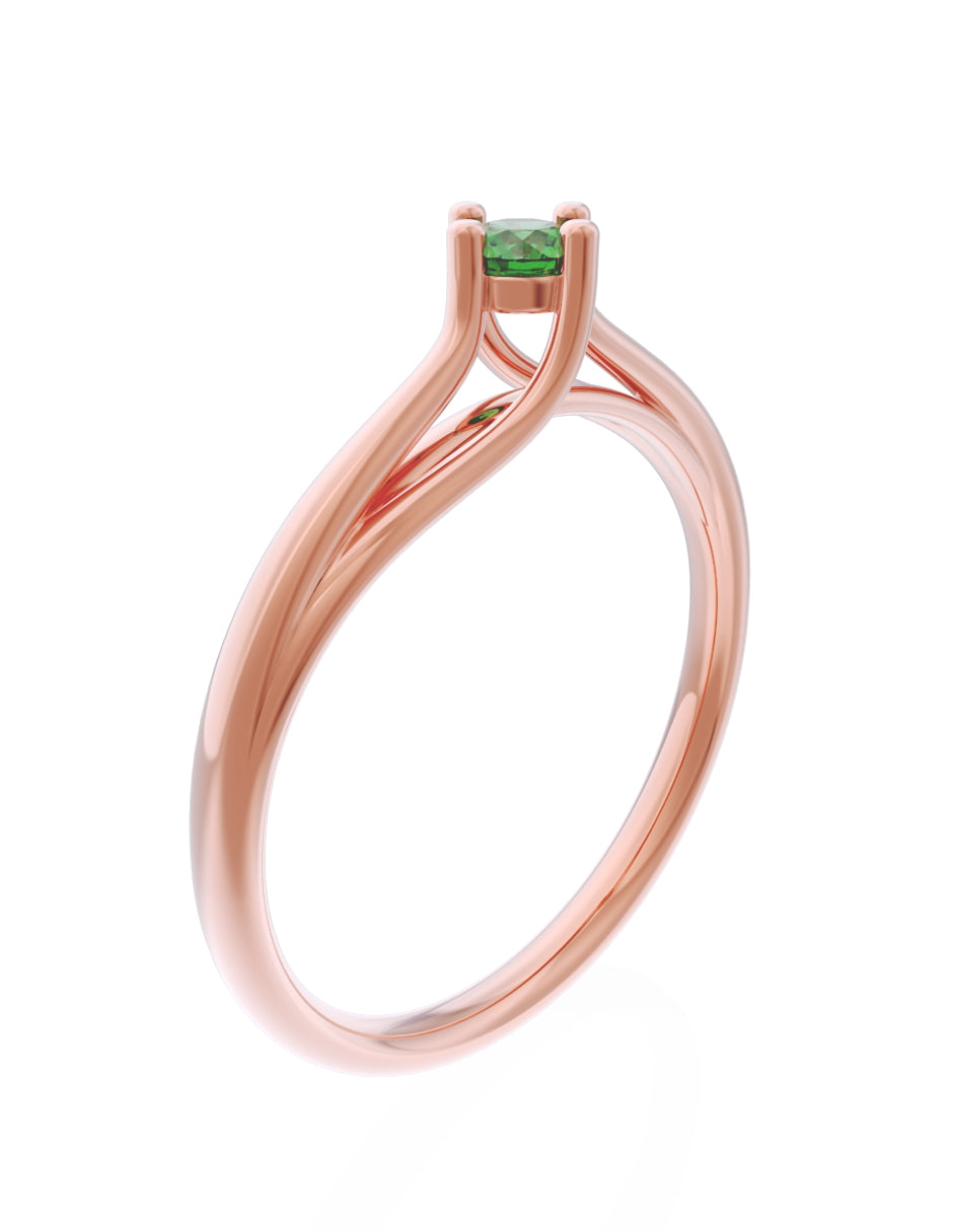 Anillo de Compromiso Eternidad de Oro 14k Zirconia Verde ZV8571-8