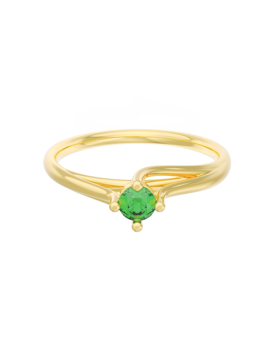 Anillo de Compromiso Eternidad de Oro 14k Zirconia Verde ZV8571