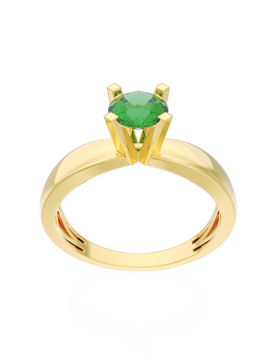 Anillo de Compromiso Eternidad de Oro 14k Zirconia Verde ZV8574-1