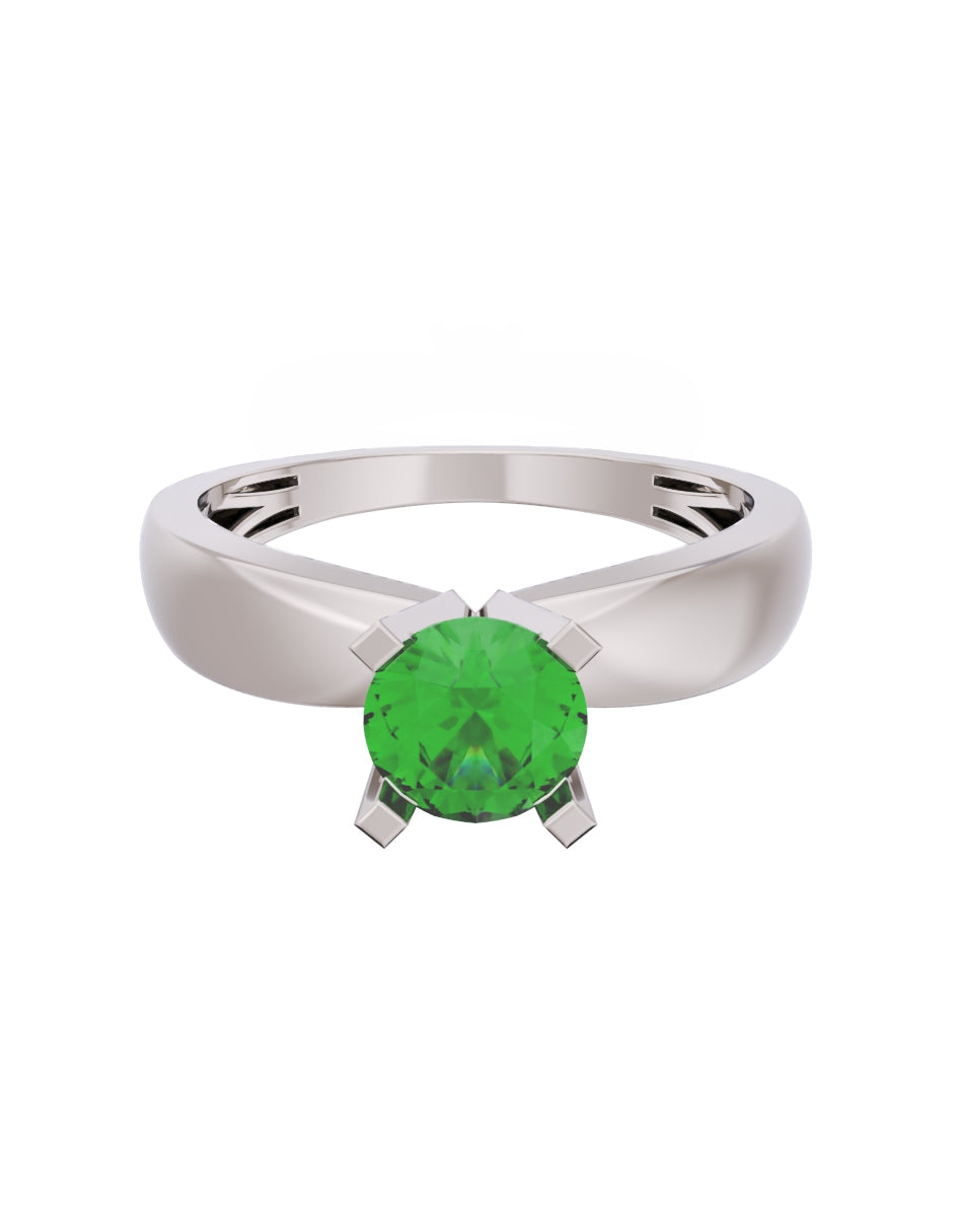 Anillo de Compromiso Eternidad de Oro 14k Zirconia Verde ZV8574-4