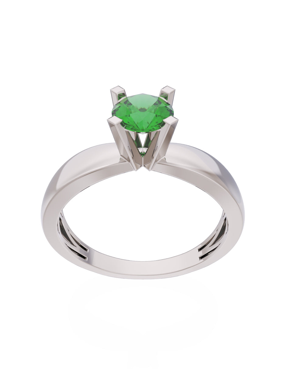 Anillo de Compromiso Eternidad de Oro 14k Zirconia Verde ZV8574-5