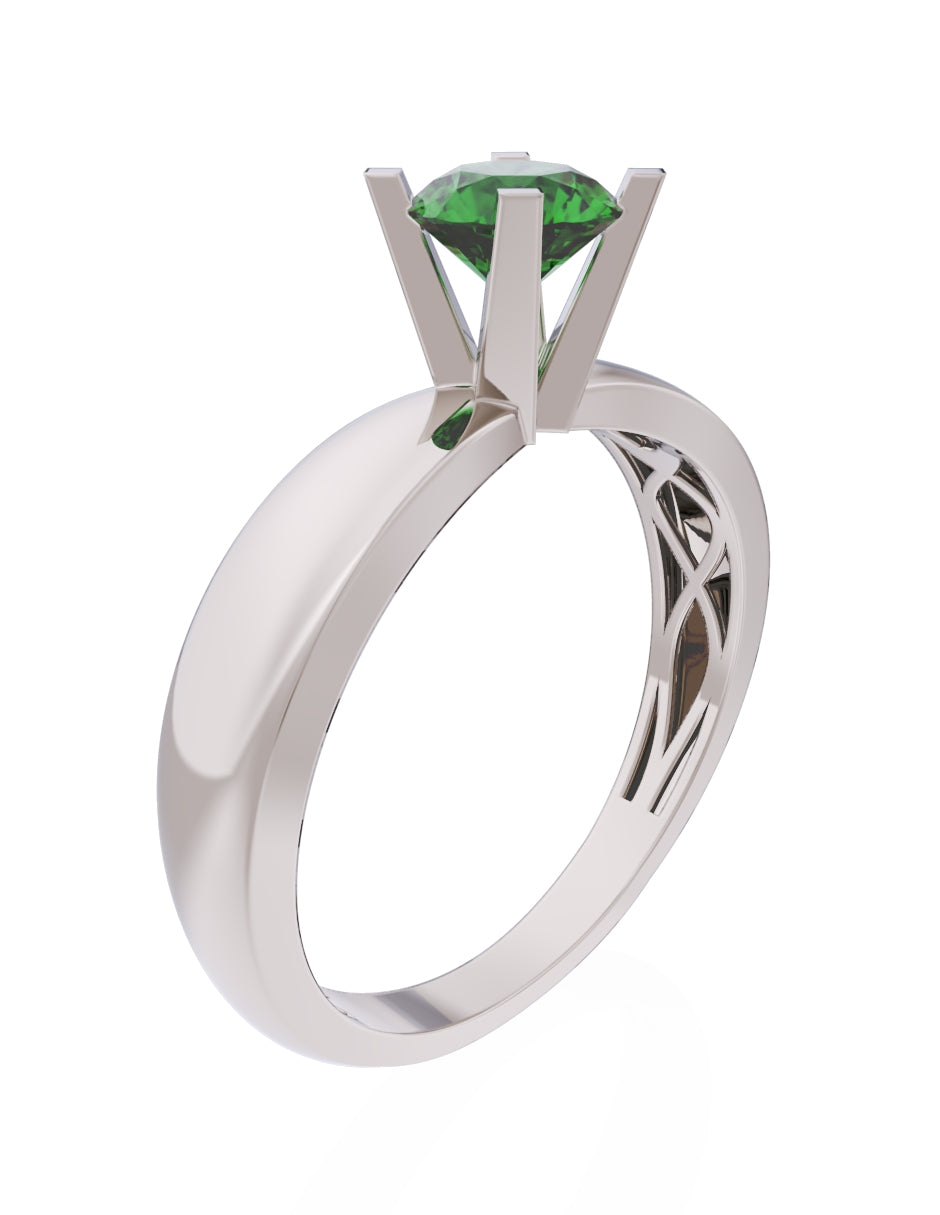 Anillo de Compromiso Eternidad de Oro 14k Zirconia Verde ZV8574-6