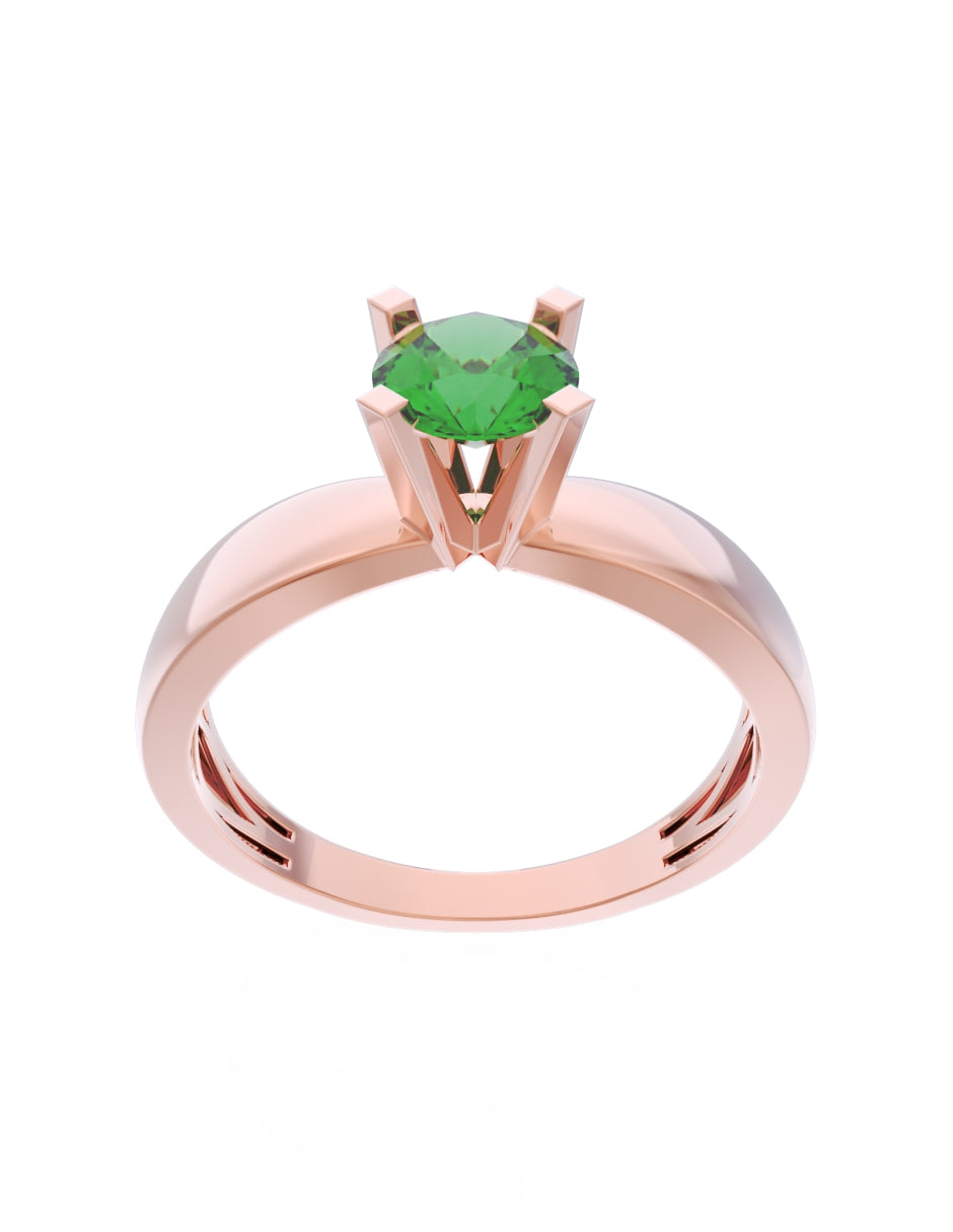 Anillo de Compromiso Eternidad de Oro 14k Zirconia Verde ZV8574-8