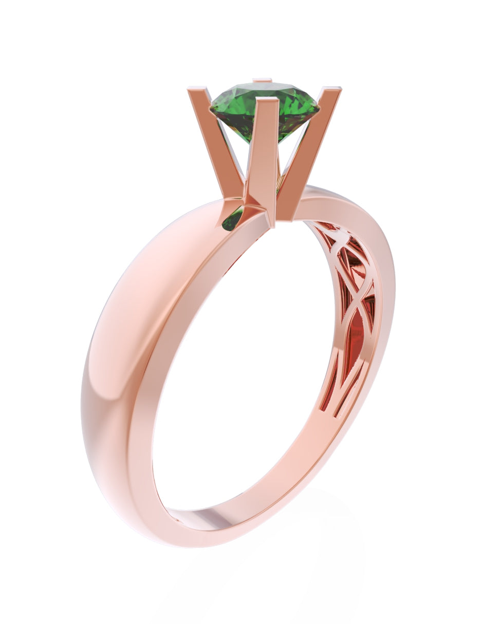 Anillo de Compromiso Eternidad de Oro 14k Zirconia Verde ZV8574-9