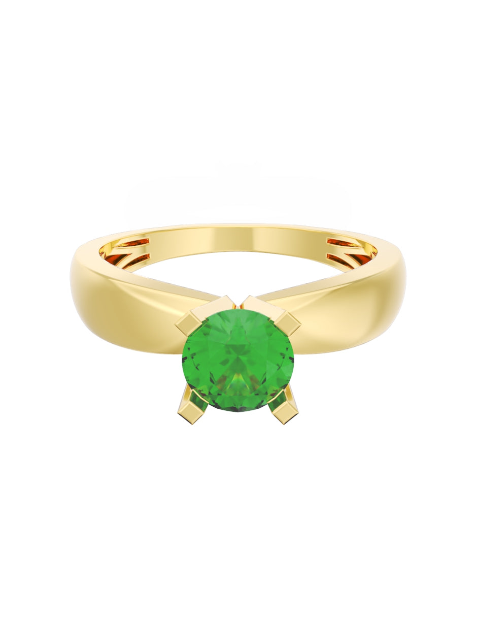 Anillo de Compromiso Eternidad de Oro 14k Zirconia Verde ZV8574