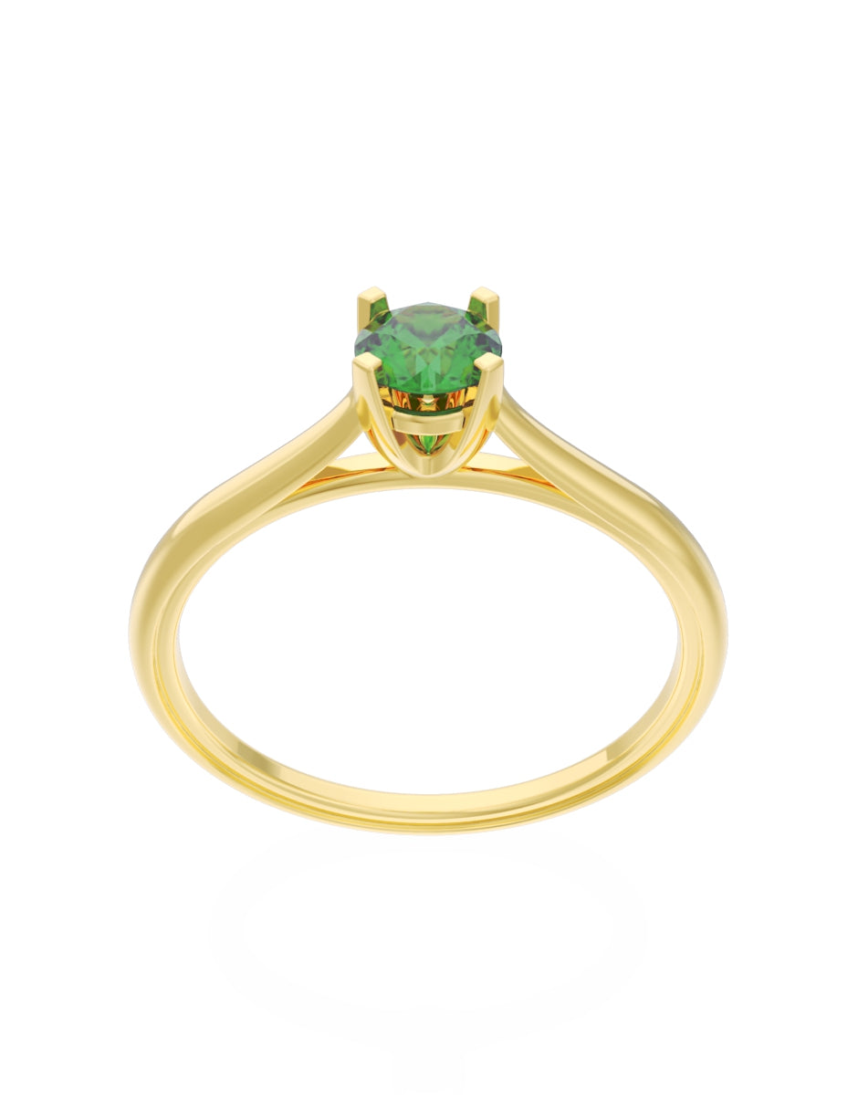 Anillo de Compromiso Eternidad de Oro 14k Zirconia Verde ZV8575-1