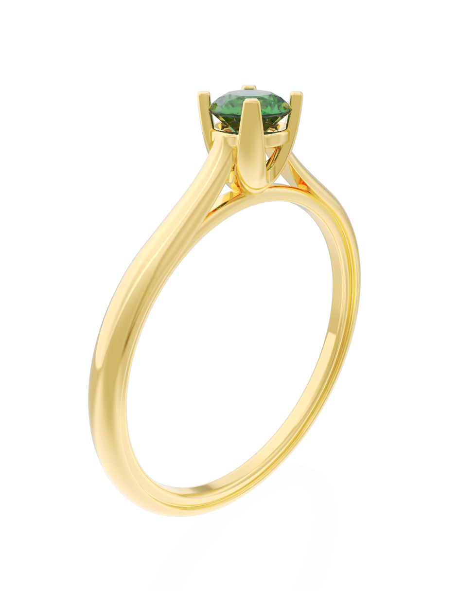 Anillo de Compromiso Eternidad de Oro 14k Zirconia Verde ZV8575-2