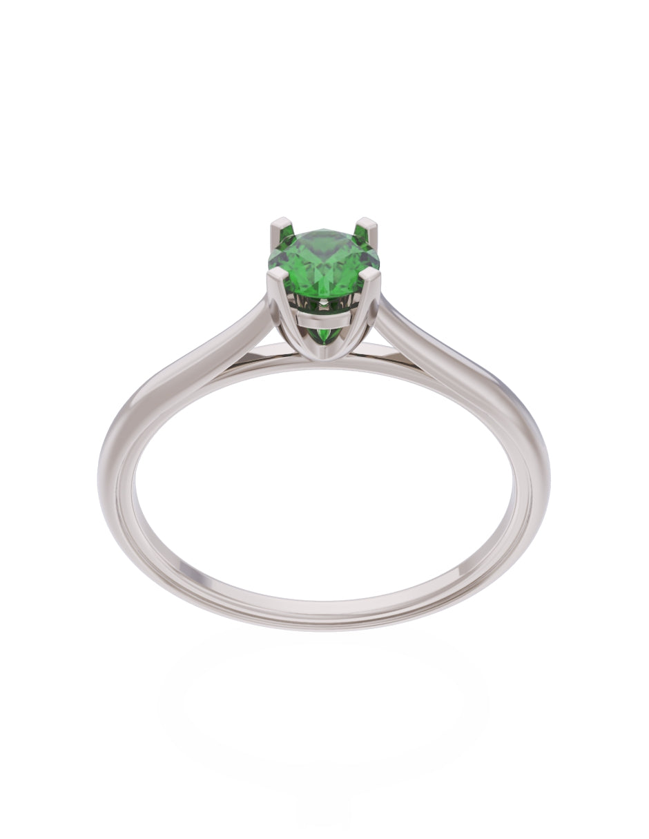 Anillo de Compromiso Eternidad de Oro 14k Zirconia Verde ZV8575-4