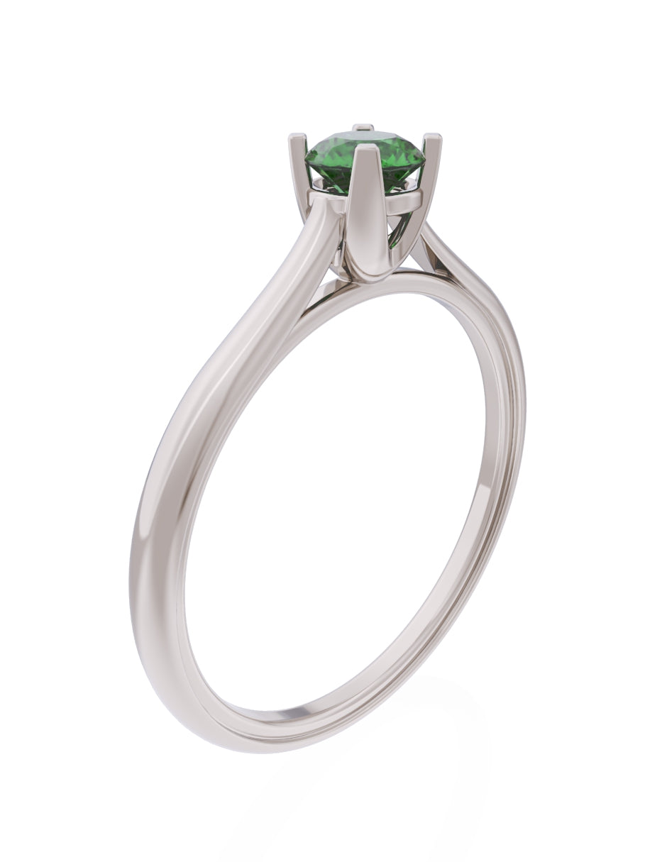 Anillo de Compromiso Eternidad de Oro 14k Zirconia Verde ZV8575-5