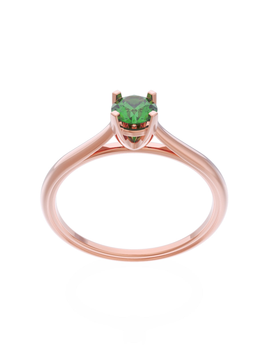 Anillo de Compromiso Eternidad de Oro 14k Zirconia Verde ZV8575-7