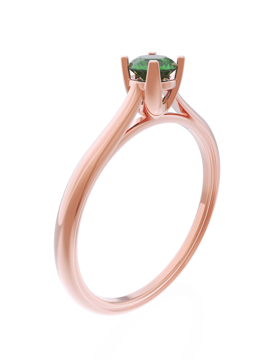 Anillo de Compromiso Eternidad de Oro 14k Zirconia Verde ZV8575-8