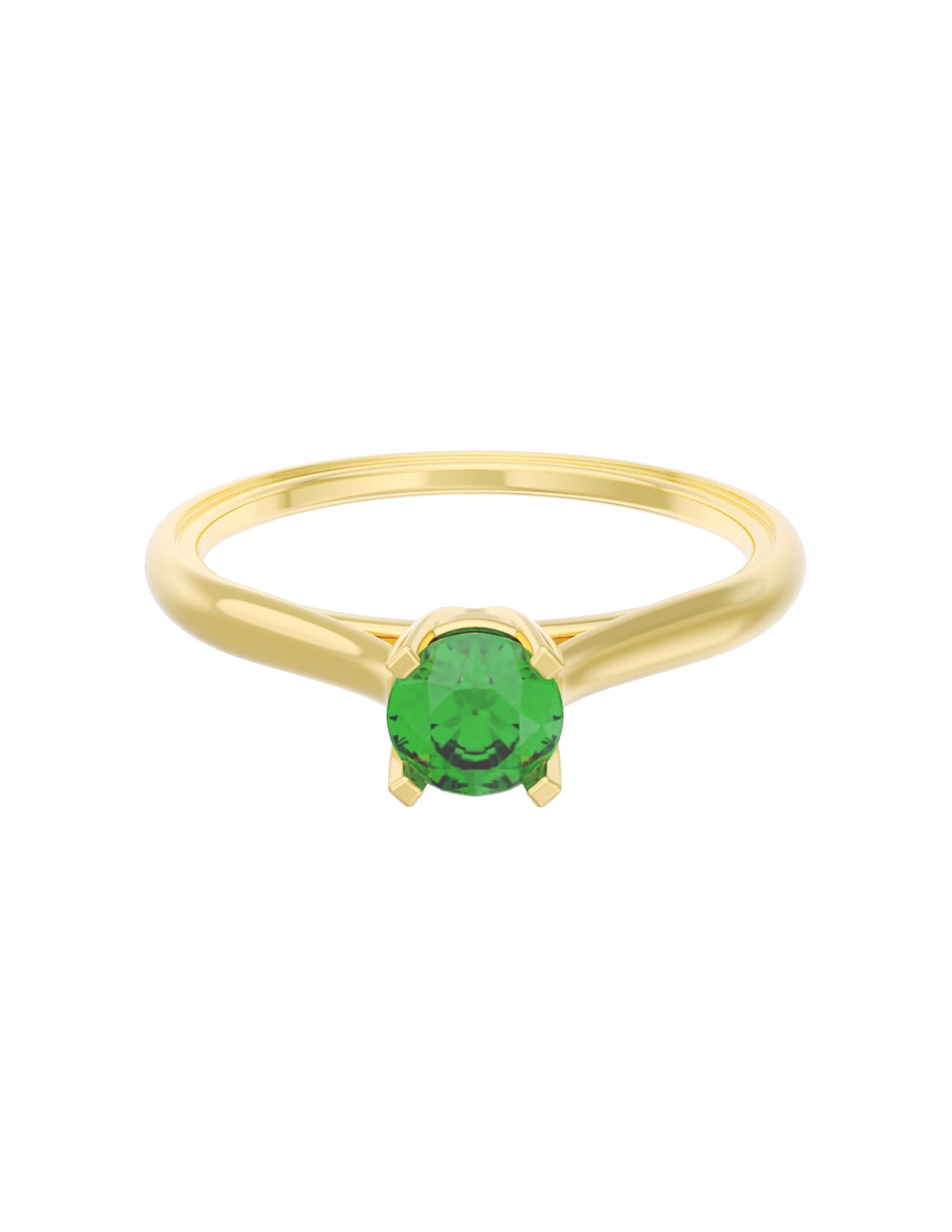 Anillo de Compromiso Eternidad Oro 10k con Zirconia Verde